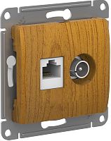 Розетка RJ45+TV Оконечная без рамки Systeme Electric Glossa 2-м. дерево картинка